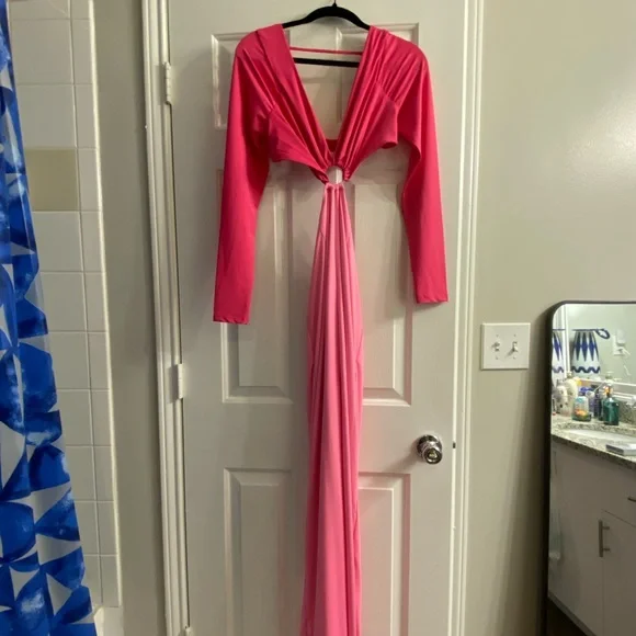 Two tone Pink Maxi Fashion Nova Dress - Picture 1 of 4